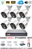 FURY Ip Güvenlik Kamera Seti 6 Kameralı Sesli 4mp Gece Renkli Su Geçirmez Ip5515s 250gb - 2
