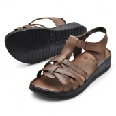 8152 TAM ORTOPEDİK Hakiki Deri Kadın Sandalet Deri Sandalet İvazn - 9