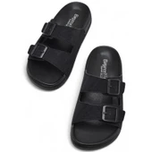 380 Rahat Ortopedik Taban Günlük Kadın Terlik Çift Toka Kadın Terlik Sim Detaylı - 1