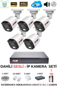 FURY Ip Güvenlik Kamera Seti 5 Kameralı Sesli 4mp Gece Renkli Su Geçirmez Ip5515s 1tb - 2