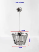 DMR Kristal Taşlı Konik KROM Büyük Yuvarlak E-27 Duylu - 2