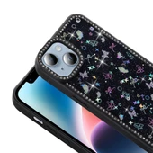 iPhone 15 Kılıf Taşlı ve Simli Tasarım Azra Kapak - 6