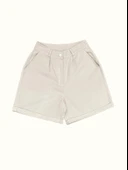 Slim Fit Duble Paça Gabardin Şort %100 Pamuk - 1