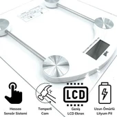 BUFFER® Dijital Kare Cam Baskül Darbelere Karşı Dayanıklı Terazi Yüksek Hassasiyetli Tartı Tf 1052 - 3