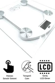 BUFFER® Dijital Kare Cam Baskül Darbelere Karşı Dayanıklı Terazi Yüksek Hassasiyetli Tartı Tf 1052 - 6