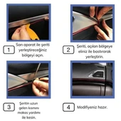 BUFFER® Mavi Araba OtoTrim Dekorasyon Şeridi Kauçuk Elastik Kolay Kurulum 5 metre Şerit Bant - 4