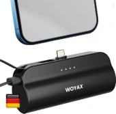 Woyax iPhone Lightning Soketli Mini Powerbank 5000mAh Type-C Dahili Kablolu Taşınabilir Şarj Cihazı thumbnail 1