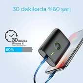 Woyax by Deji Powerbank 10000 mAh 22.5W Hızlı Taşınabilir Şarj Cihazı - Siyah thumbnail 2