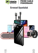 Intouch 10.000 mAh Prime Dijital Göstergeli Dahili Çoklu Kablolu Powerbank thumbnail 2