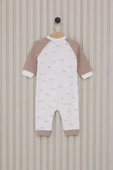 Erkek Bebek Uzun Kol Patiksiz Tulum  Krem - 3