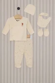 Kız Bebek 5'li Zıbın Seti  Krem - 1