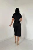 Siyah Balıkçı Yaka Elbise - 4