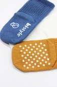 Basic Kaymaz Penye Soket Çorap 3'lü Bs10107 İndigo Ekru Hardal - 4