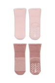 Çemberli Kaymaz Havlu Soket Çorap 2'li Bs10503 Pudra Pembe - 3