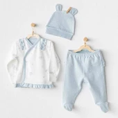 Cuddly Bunny Bear 3'lü Zıbın Set Blue - 1