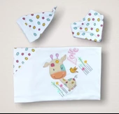 Love Zürafa Nakışlı 10lu Zıbın Takımı Hastane Çıkışı Ekru - 2