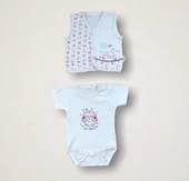 Kıvırcık Kuzu Nakışlı 10lu Zıbın Takımı Hastane Çıkışı Ekru - 4