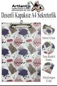 Desenli Sekreterlik Kapaksız A4 1 Adet Renkli A4 Kapaksız Sekreterlik Klipsli Metal Mekanizmalı 80 Yaprak Kapasiteli - 6