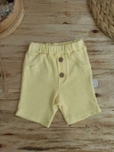 3-6 6-9 9-12 Ay Ananas Baskılı Şort Tişört 2 Li Kız Erkek Bebek Takımı Sarı - 4