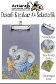 Desenli Sekreterlik Kapaksız A4 1 Adet Renkli A4 Kapaksız Sekreterlik Klipsli Metal Mekanizmalı 80 Yaprak Kapasiteli - 3