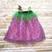 2-3-4 Yaş Askılı Çilek Kostüm Kız Çocuk Elbise Mor thumbnail 2