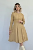 Vizon Kısa Klasik Elbise - 4