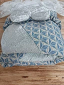 Yenidoğan Piramit Desenli Güpür İşlemeli Bebek Battaniyesi Kundak Gümüş - 3