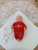 Yenidoğan Sahra My Prince Nakışlı Lüks Kundak Bebek Battaniyesi Ekru - 3