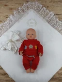 Yenidoğan İpek Venüs Taç Nakışlı Delüks Kundak Bebek Battaniyesi Ekru - 4