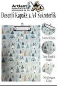 Desenli Sekreterlik Kapaksız A4 1 Adet Renkli Desenli A4 Kapaksız Sekreterlik Klipsli Metal Mekanizmalı 80 Yaprak Kapasiteli - 4