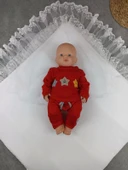 Yenidoğan Bambu Taç Nakışlı Delüks Kundak Bebek Battaniyesi Ekru - 4