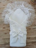 Yenidoğan Sahra Lucky Baby Nakışlı Kundak Bebek Battaniyesi Ekru - 1