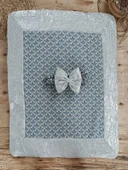 Yenidoğan Piramit Desenli Güpür İşlemeli Bebek Battaniyesi Kundak Gümüş - 5