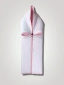 Yenidoğan Düz Renk Fermuarlı Kadife Kumaş Kız Bebek Battaniyesi Pembe - 1