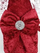 Yenidoğan Saray Kadife Taç Nakışlı İnci Fiyonklu Dantel Duvak Trilüks Kundak Bebek Battaniye Bordo - 6