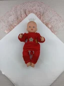 Sahra Taç Nakışlı İnci Ve Dantel Fiyonklu Çift Dantel Duvaklı Trilüks Kundak Bebek Battaniyesi Gül Kurusu thumbnail 5