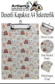 Desenli Sekreterlik Kapaksız A4 1 Adet Renkli Desenli A4 Kapaksız Sekreterlik Klipsli Metal Mekanizmalı 80 Yaprak Kapasiteli - 2