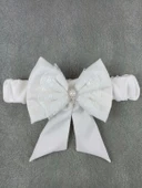 Yenidoğan Bambu Taç Nakışlı Delüks Kundak Bebek Battaniyesi Ekru - 5