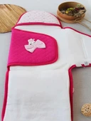 Yenidoğan Açılır Kucaklı Fiyonk Detay Ayaklı Kız Bebek Kundak Pembe - 2