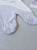 0-3 3-6 Ay Lucky Baby Nakışlı Es Çizgi Boy Şapkalı Erkek Bebek Tulumu Kahvemelanj thumbnail 3