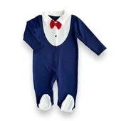 0-3 3-6 6-9 Ay Smokin Papyonlu Erkek Bebek Tulumu Lacivert - 1