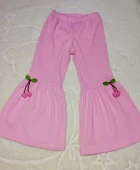 1-2-3-4 Yaş Kiraz Baskılı Tişört İspanyol Paçalı Likralı 2li Kız Çocuk Takımı Pembe thumbnail 3