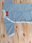 0-3 3-6 Ay Papyonlu Çizgi Desen Çıtçıt Kapama Kasketli Erkek Bebek Tulumu Lacivert - 5