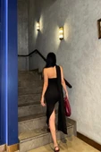 STRABLEZ ELBİSE BOYUN KUŞAK DETAYLI - Siyah - 4