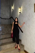 STRABLEZ ELBİSE BOYUN KUŞAK DETAYLI - Siyah - 3