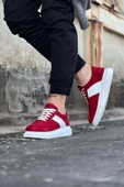 011 Kırmızı Süet Erkek Casual Ayakkabı - 3