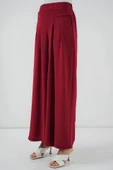 Geniş Paça Pileli Pantolon 6718 - Kırmızı - 4