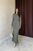 Haki Vücudu Saran Uzun Elbise - 4