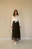 Siyah Dantelli Uzun Etek - 1