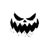 Korkunç Surat Sticker 17x17 Cm Siyah - 1